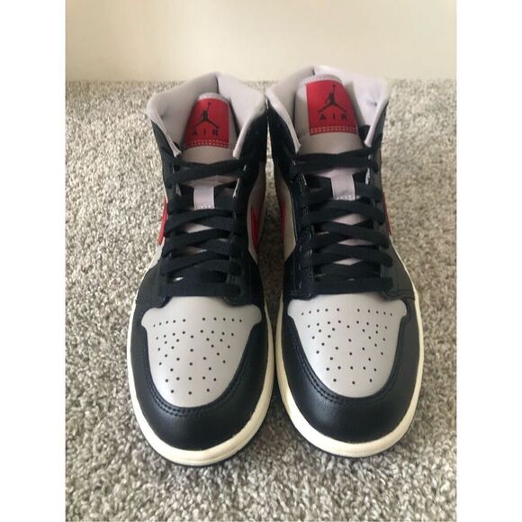 Jordan 1 Mid Black/Gym/ College Grey Red Women’s Size 8.5